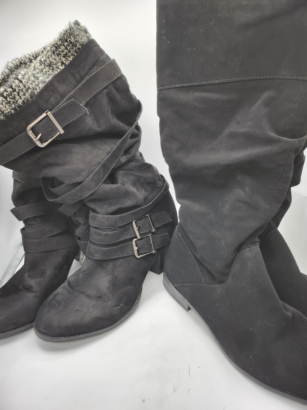 Two For One Size 10W Used Black Knee-High Slouch Boots